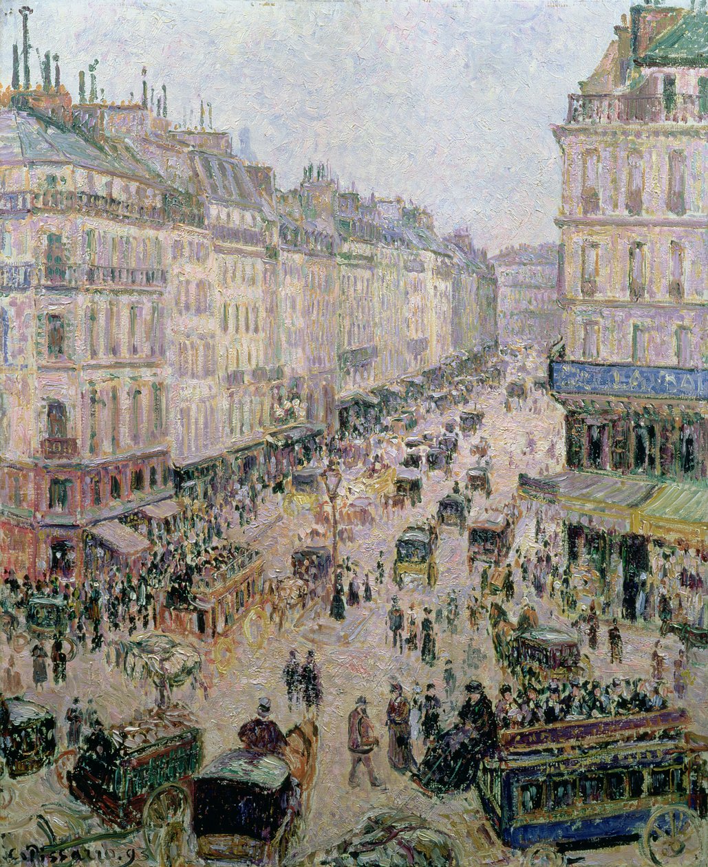 Rue Saint-Lazare, Paříž, Jasné počasí, 1893 od Camille Jacob Pissarro