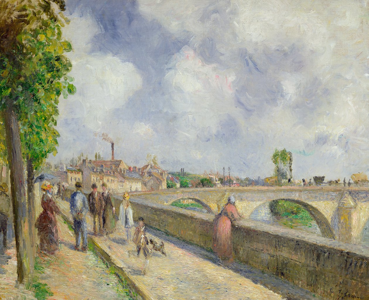 Most v Pontoise, 1878 od Camille Jacob Pissarro