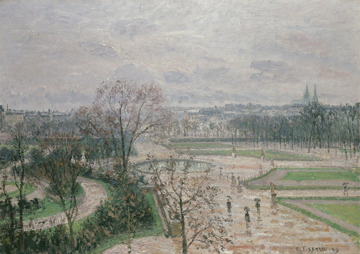 Zahrada Tuileries v deštivém počasí, 1899 od Camille Jacob Pissarro