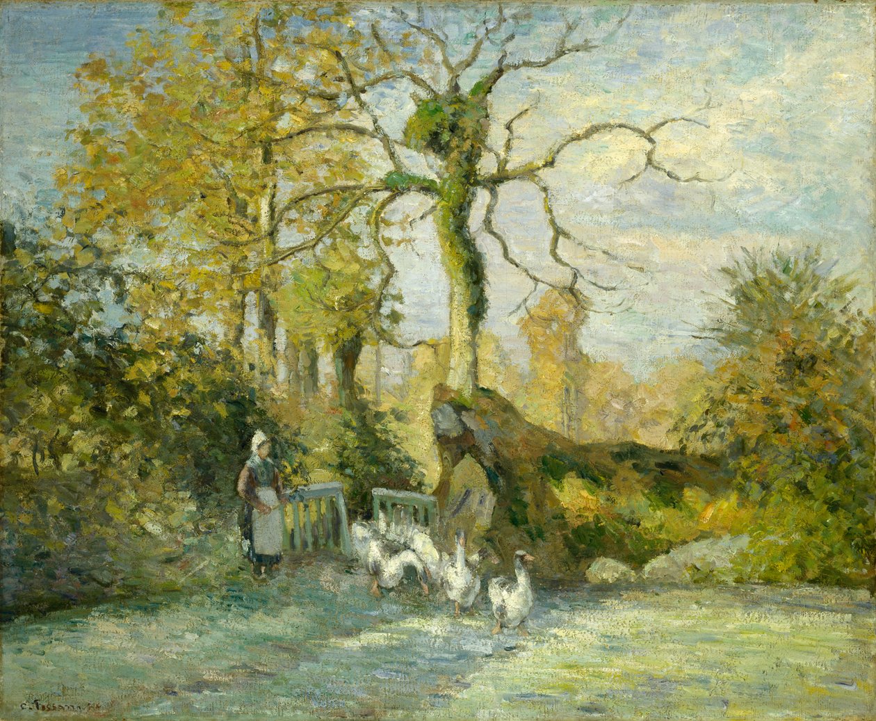 Husí dívka v Montfoucault (White Frost), 1875 od Camille Jacob Pissarro