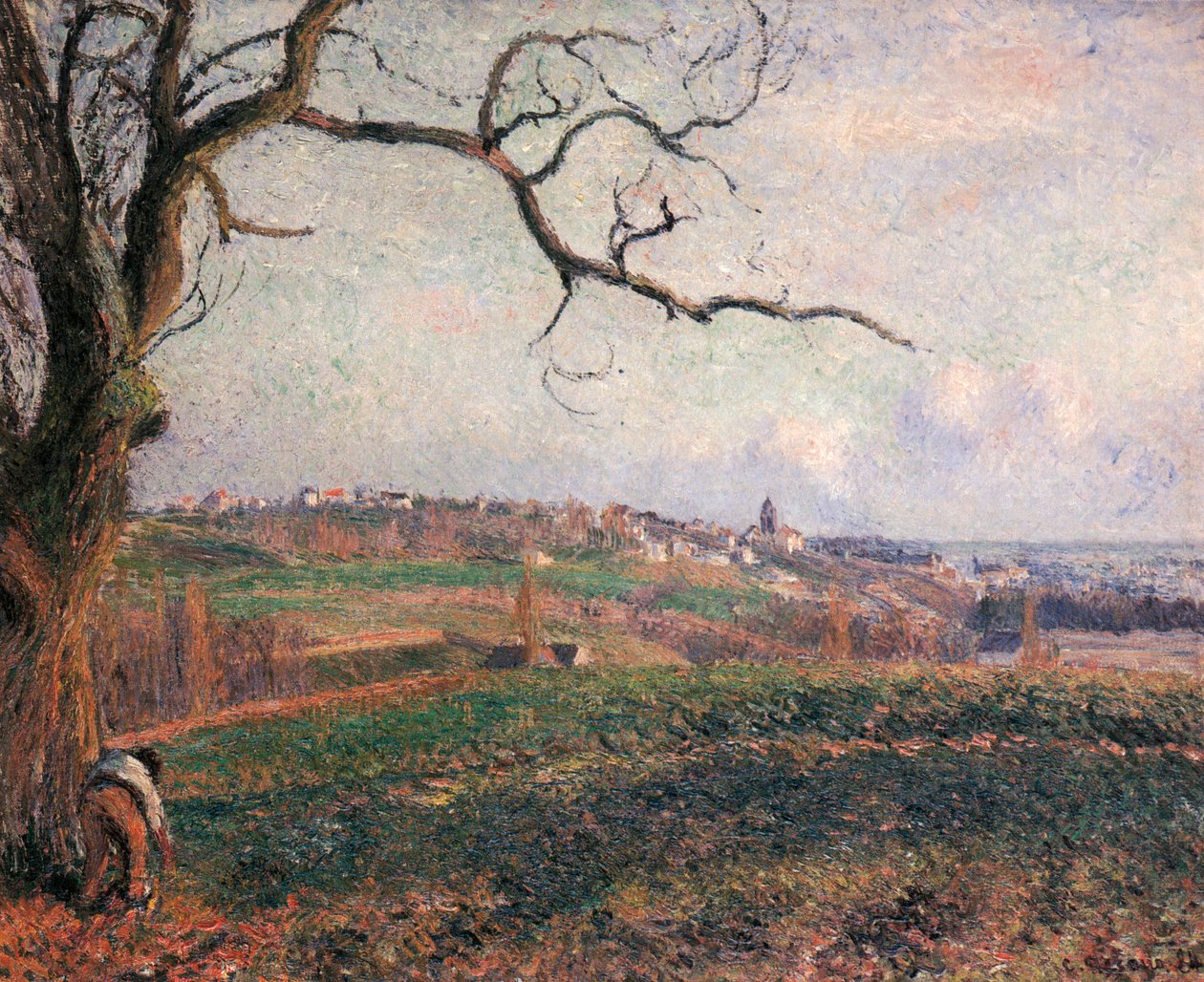 Pohled na město Pontoise od Camille Jacob Pissarro