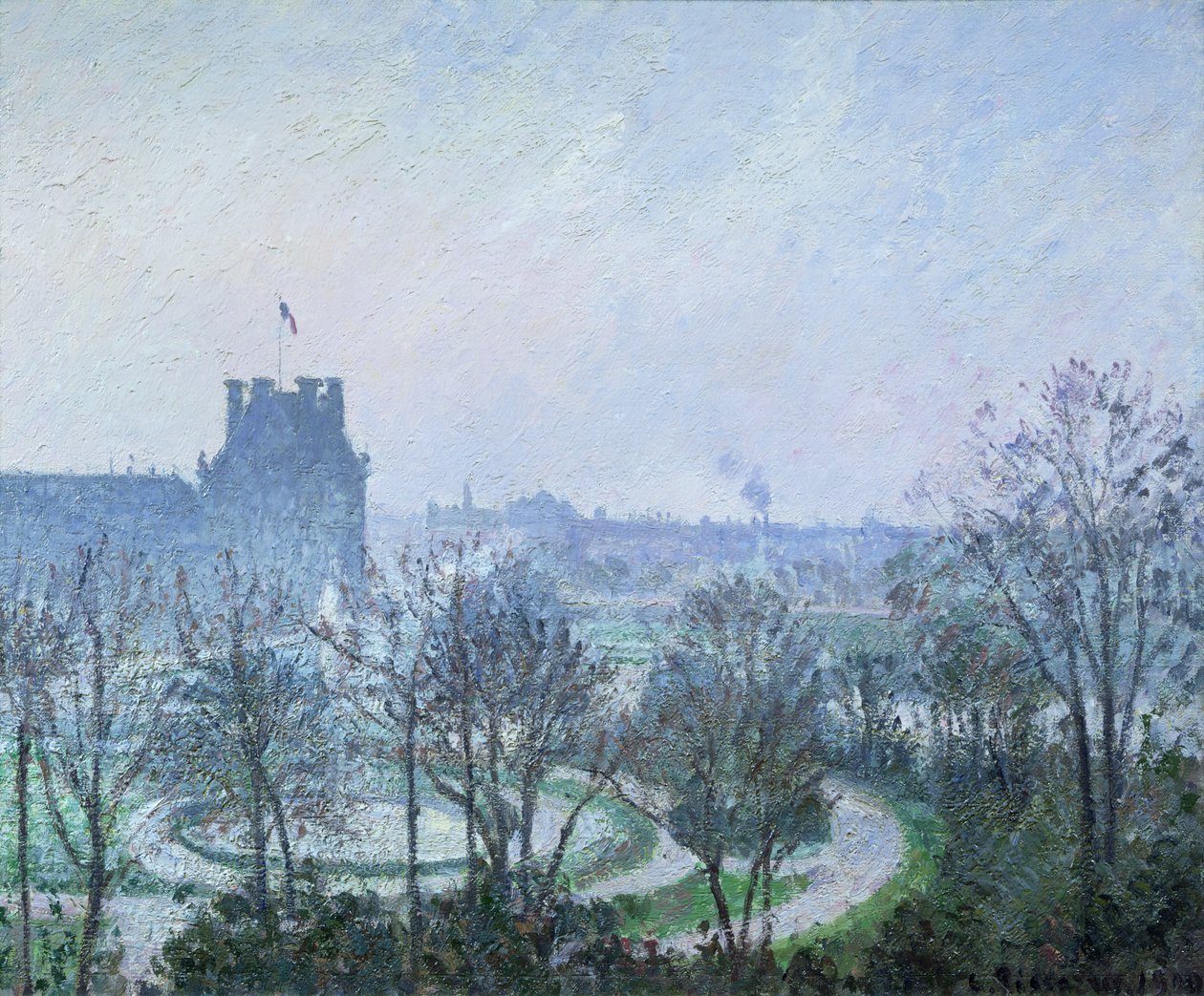 Bílý mráz, Jardin des Tuileries, 1900 od Camille Jacob Pissarro