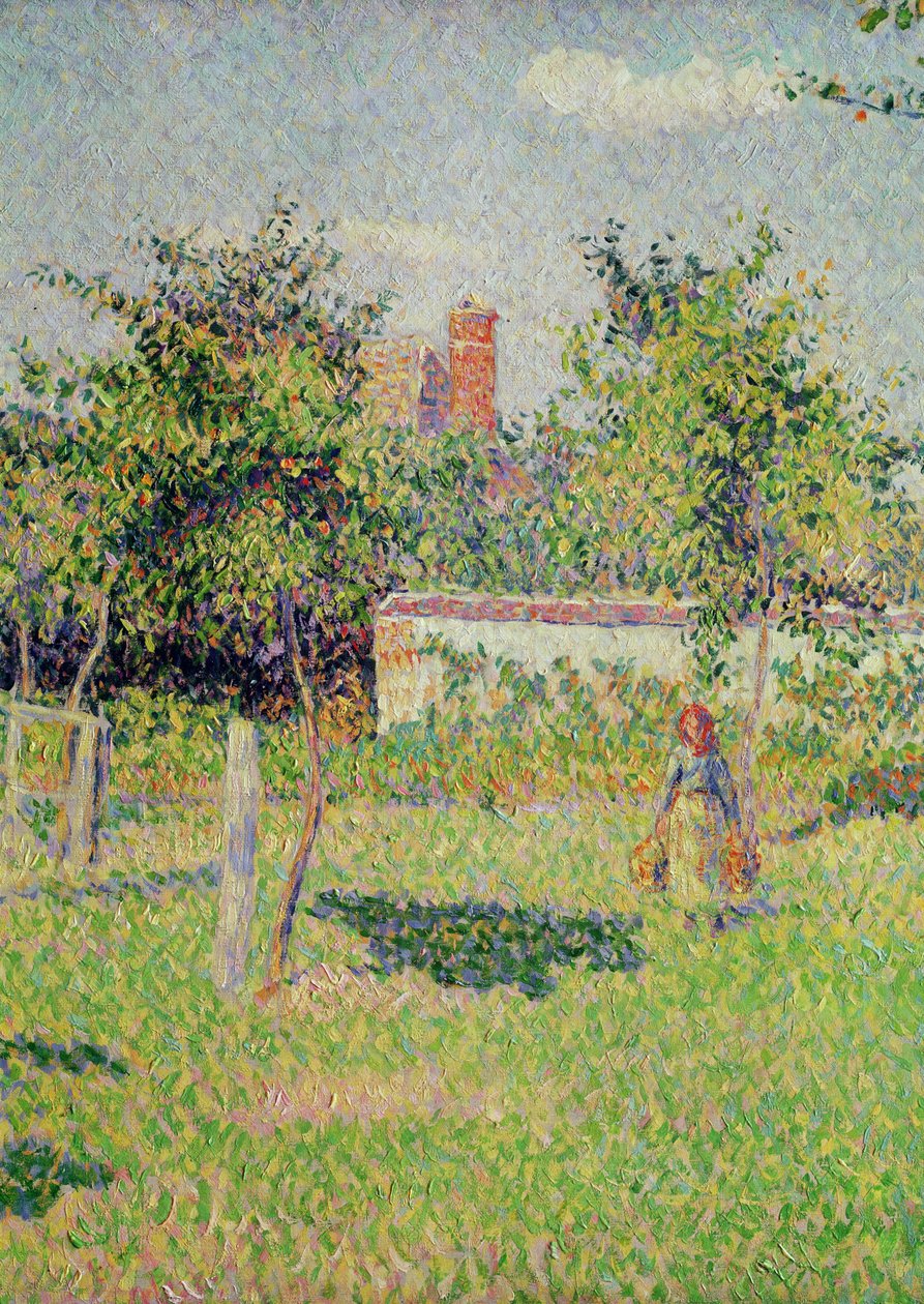 Žena na louce v Eragny, jaro, 1887 detail 37361 olej na plátně od Camille Jacob Pissarro