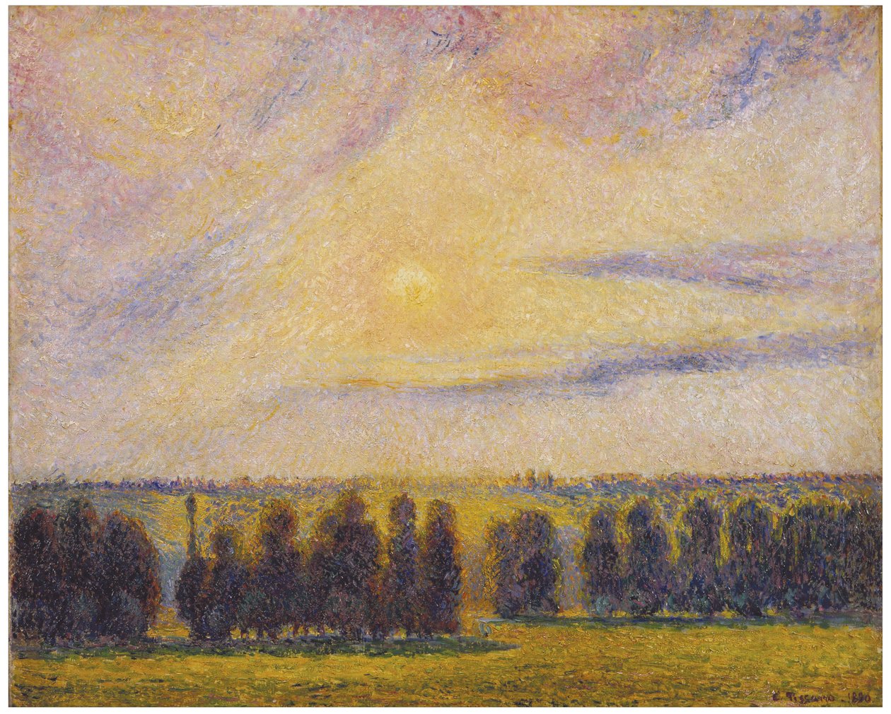 Západ slunce v Eragny od Camille Jacob Pissarro