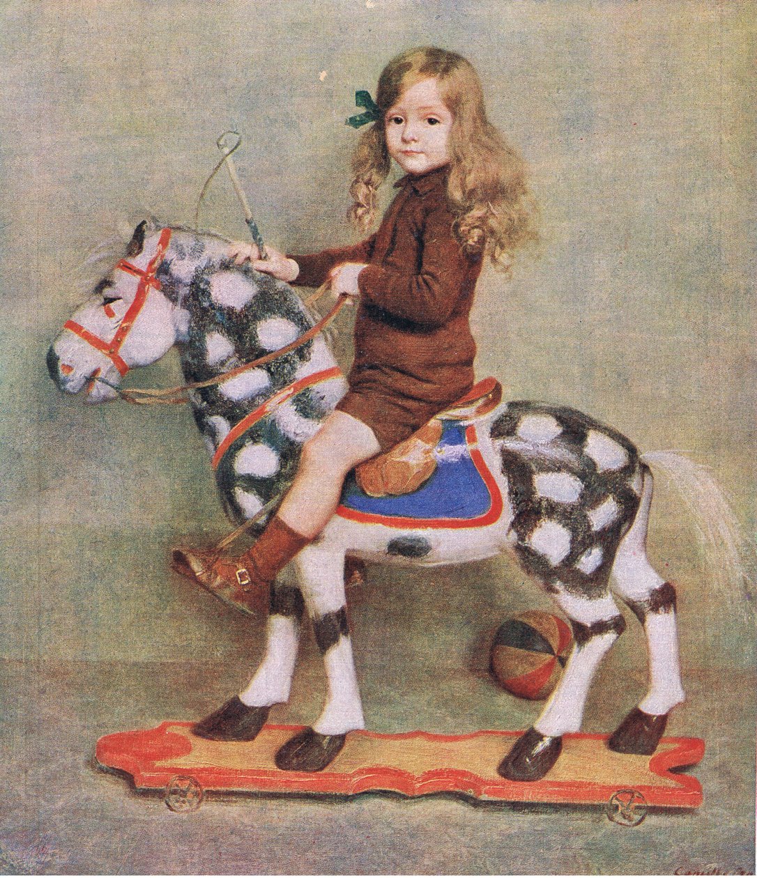 Dívka s dřevěným koněm, ilustrace z časopisu My Magazine od Camille Boiry