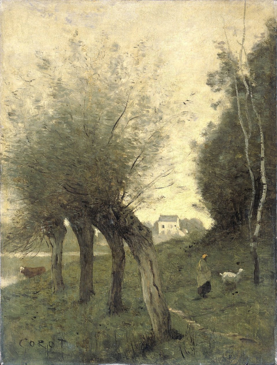 Krajina s Pollard Willows od Camille Corot