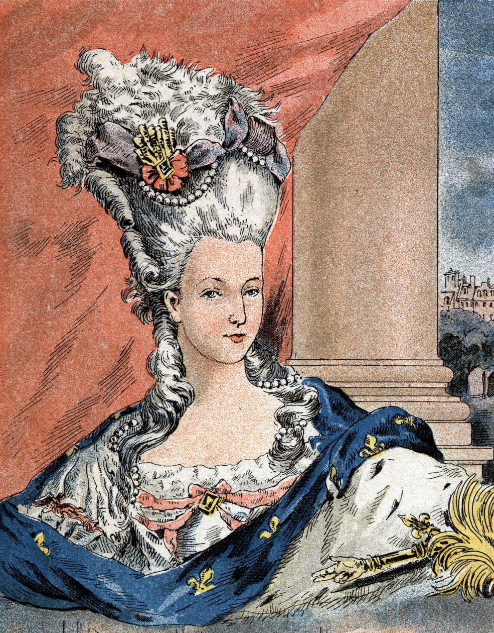 Portrét Marie Antoinetty od Lorraine Habsburské, francouzské královny (1755-1793). od Camille Gilbert