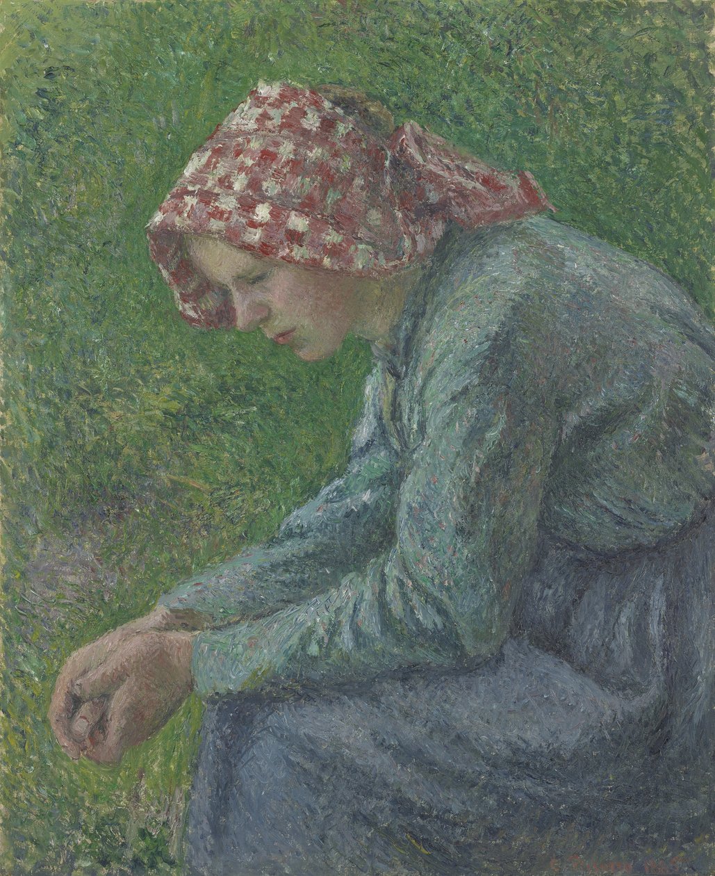 Sedící rolnice, 1885 od Camille Jacob Pissarro