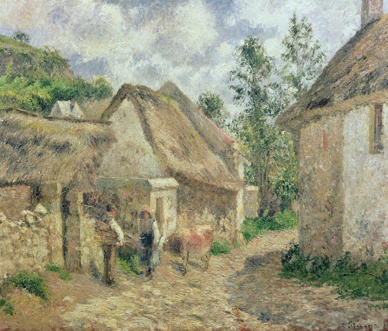 Ulice v Auvers od Camille Jacob Pissarro