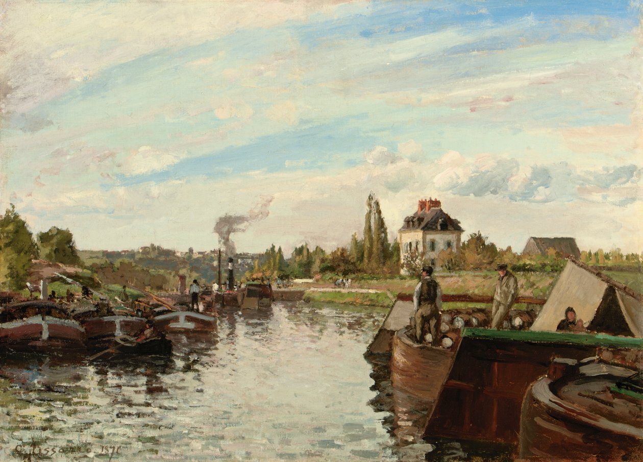 Člun na Seině v Bougival, 1871 od Camille Jacob Pissarro