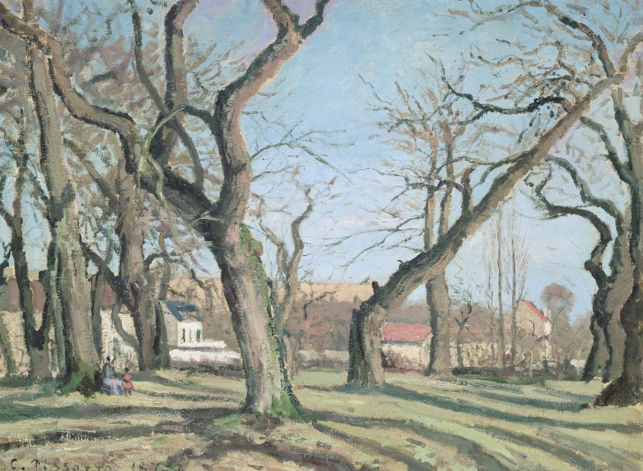 Kaštanové stromy v Louveciennes, 1872 od Camille Jacob Pissarro