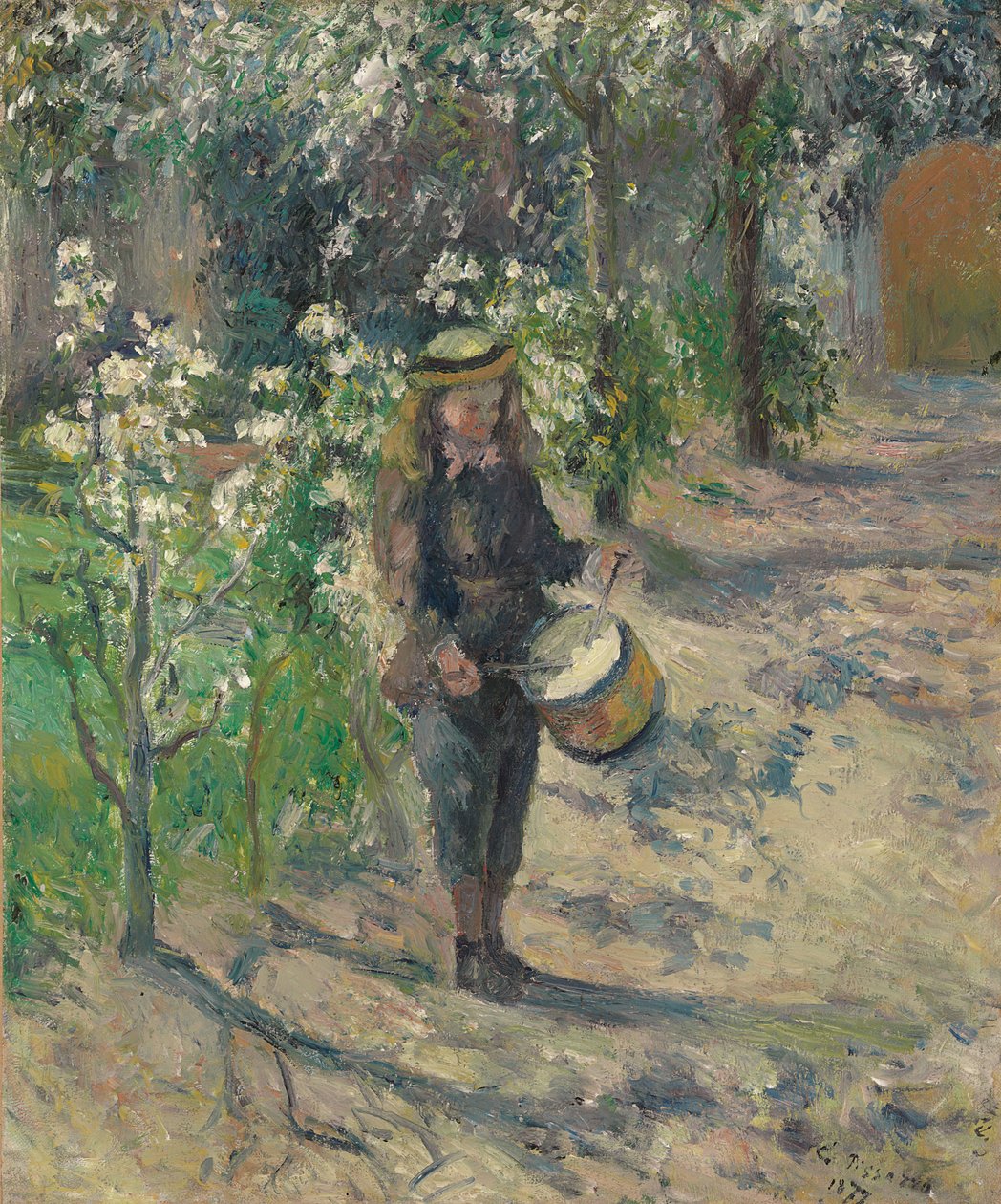 Dítě s bubnem; Dítě s bubnem, 1877 od Camille Jacob Pissarro
