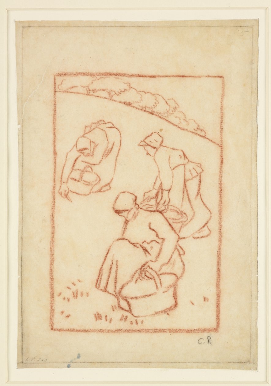 Kompoziční studie pro "Ženy plející trávu" od Camille Jacob Pissarro