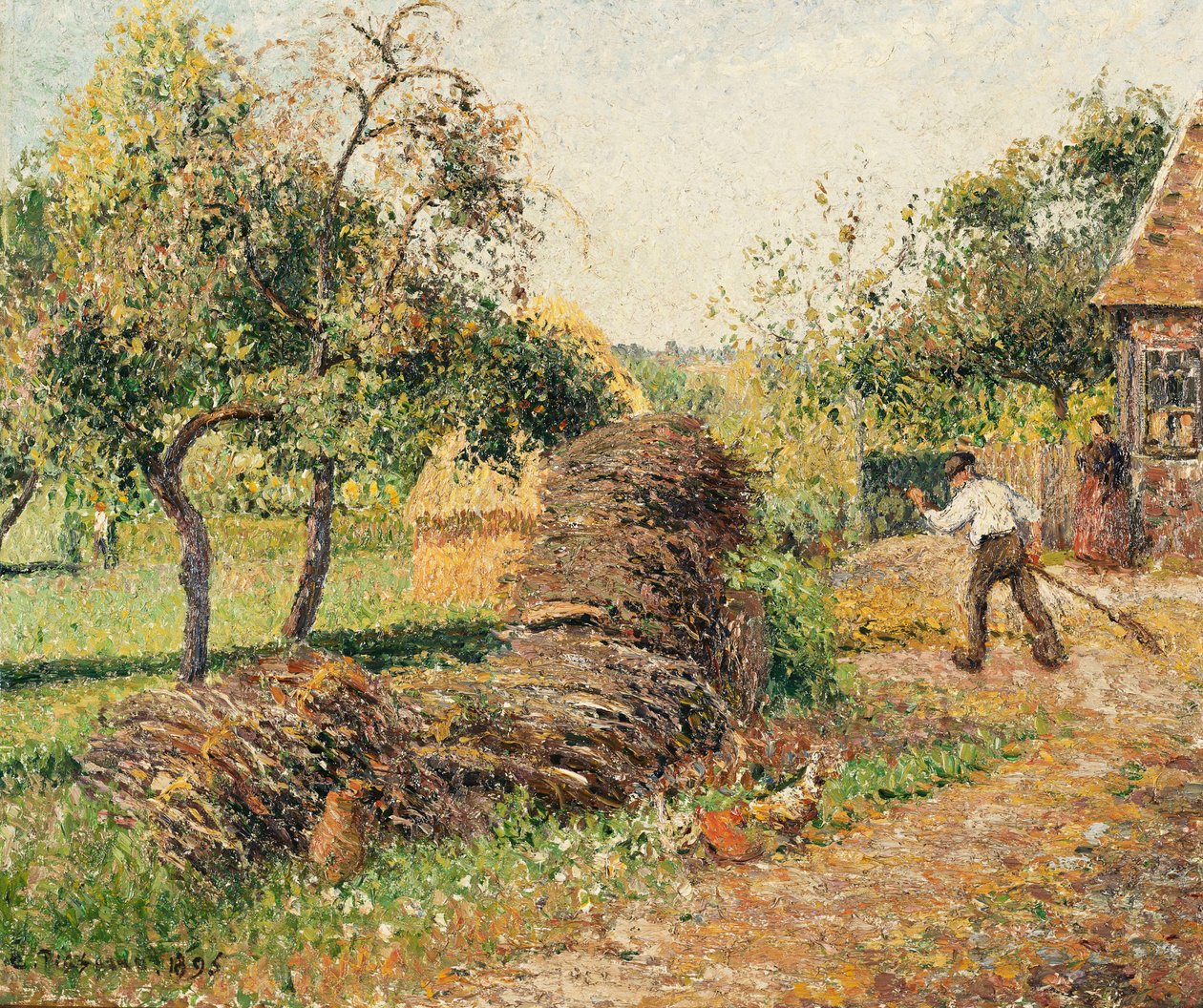 Dvůr matky Lucien, Eragny; Dvůr matky Lucien, Eragny, 1895 od Camille Jacob Pissarro