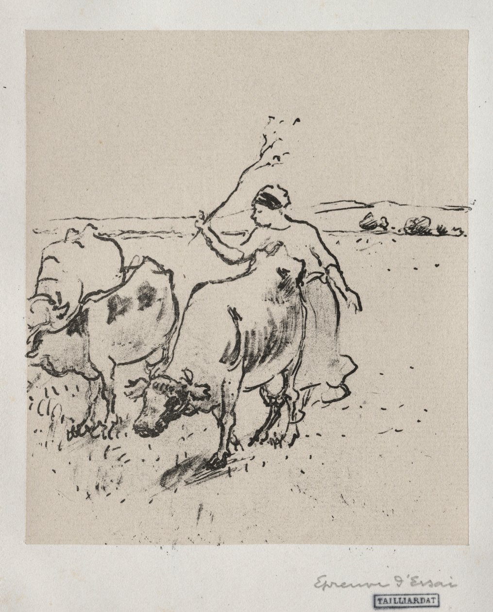Cowherder, c. 1899. od Camille Jacob Pissarro