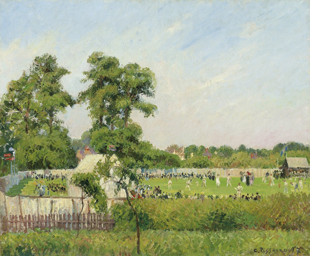 Kriketový zápas v Bedford Park, Londýn, 1897 od Camille Jacob Pissarro