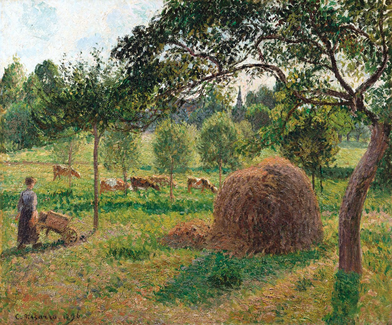 Soumrak v Eragny, 1896 od Camille Jacob Pissarro
