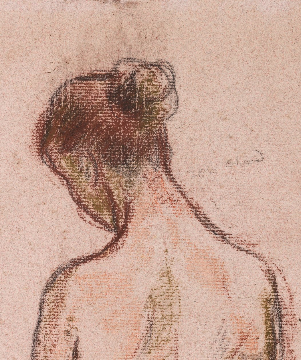 Celovečerní stojící akt ženy zezadu od Camille Jacob Pissarro