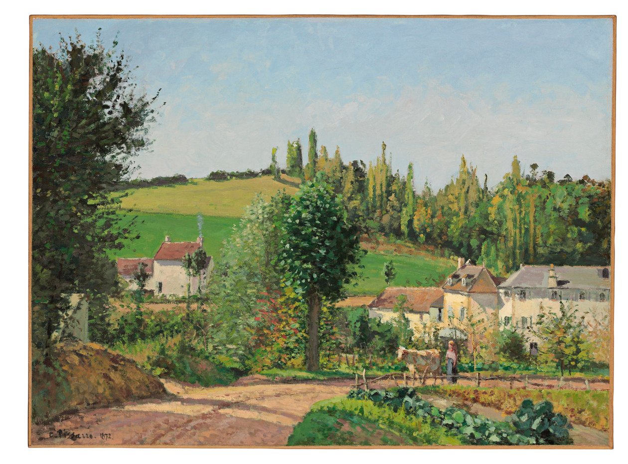 Hamlet poblíž Pontoise, 1872 od Camille Jacob Pissarro