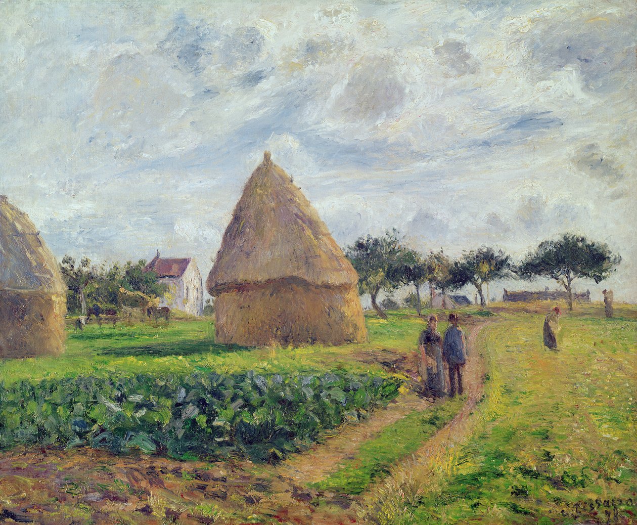 Hromady sena (olej) od Camille Jacob Pissarro