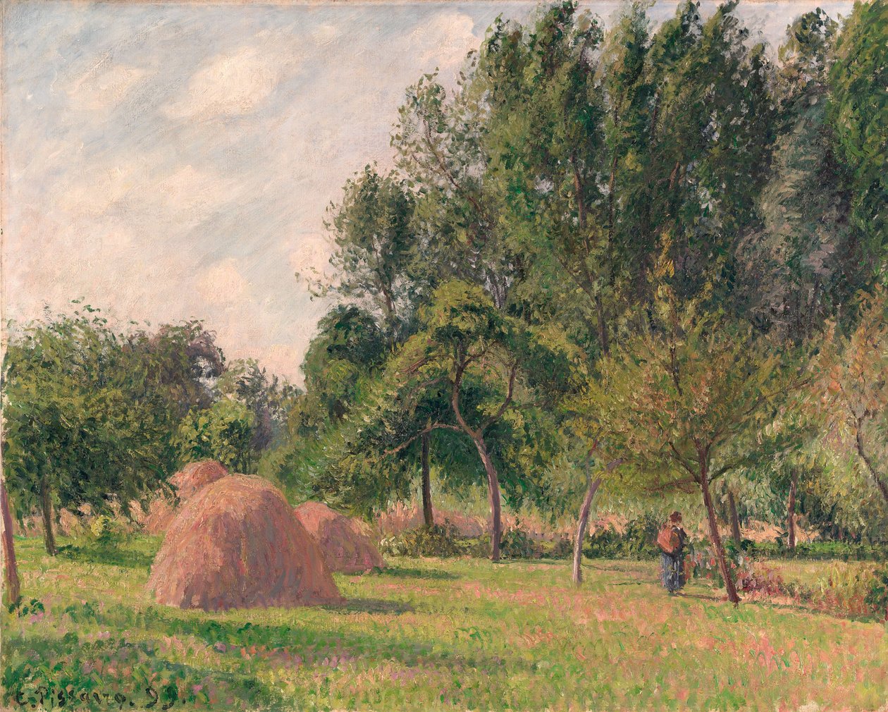 Kupky sena, ráno, Éragny, 1899 od Camille Jacob Pissarro