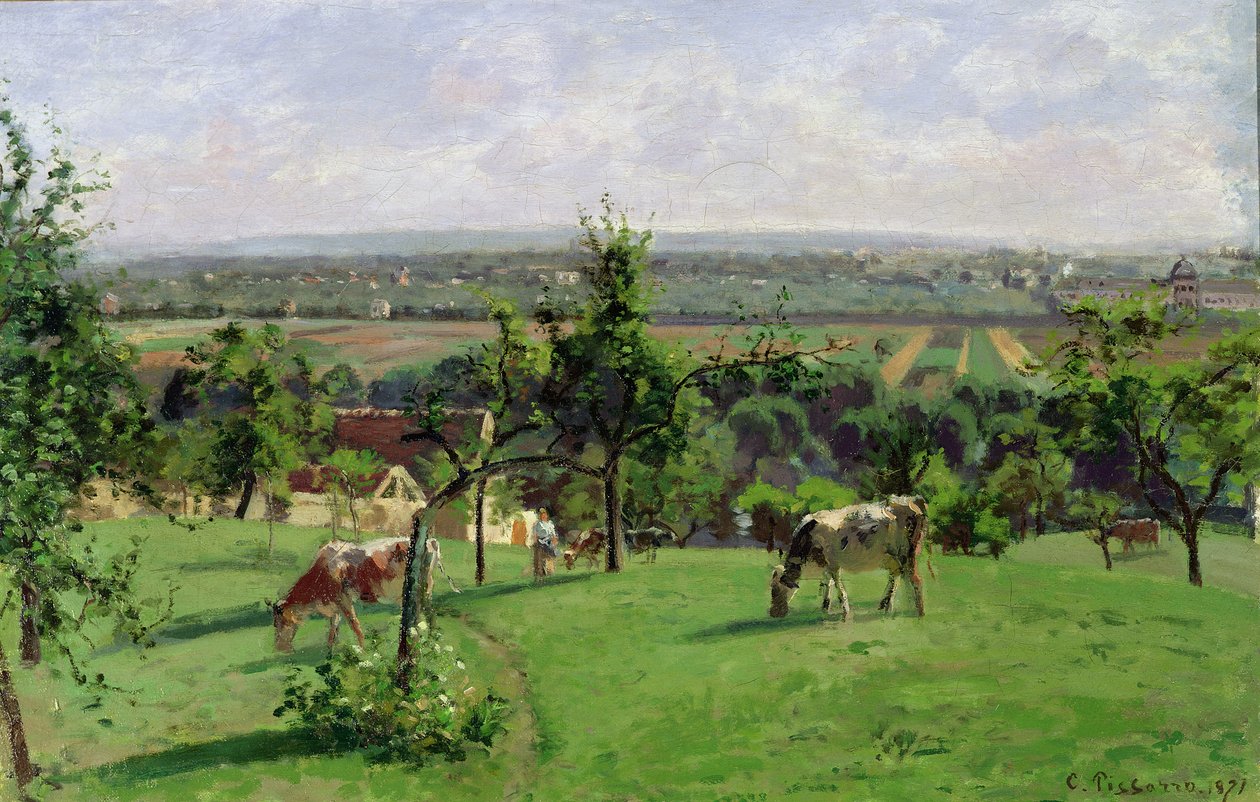 Svah Vesinet, Yvelines, 1871 od Camille Jacob Pissarro