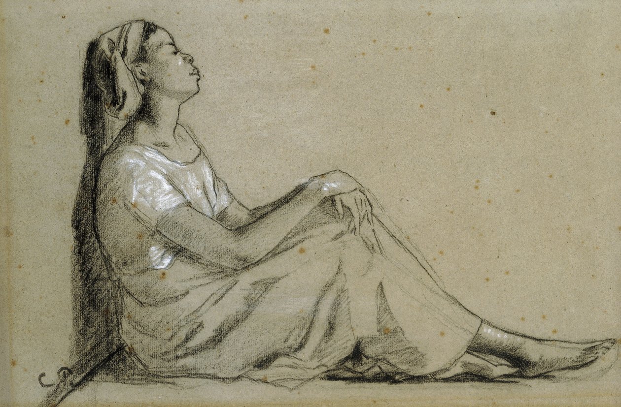 Mladá černoška Sedící, 1855-57 od Camille Jacob Pissarro
