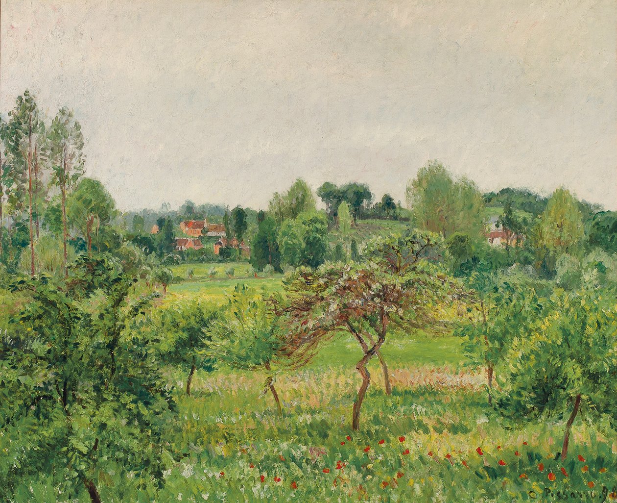 červen, deštivé počasí, Eragny; Červen, deštivé počasí, Eragny, 1898 od Camille Jacob Pissarro