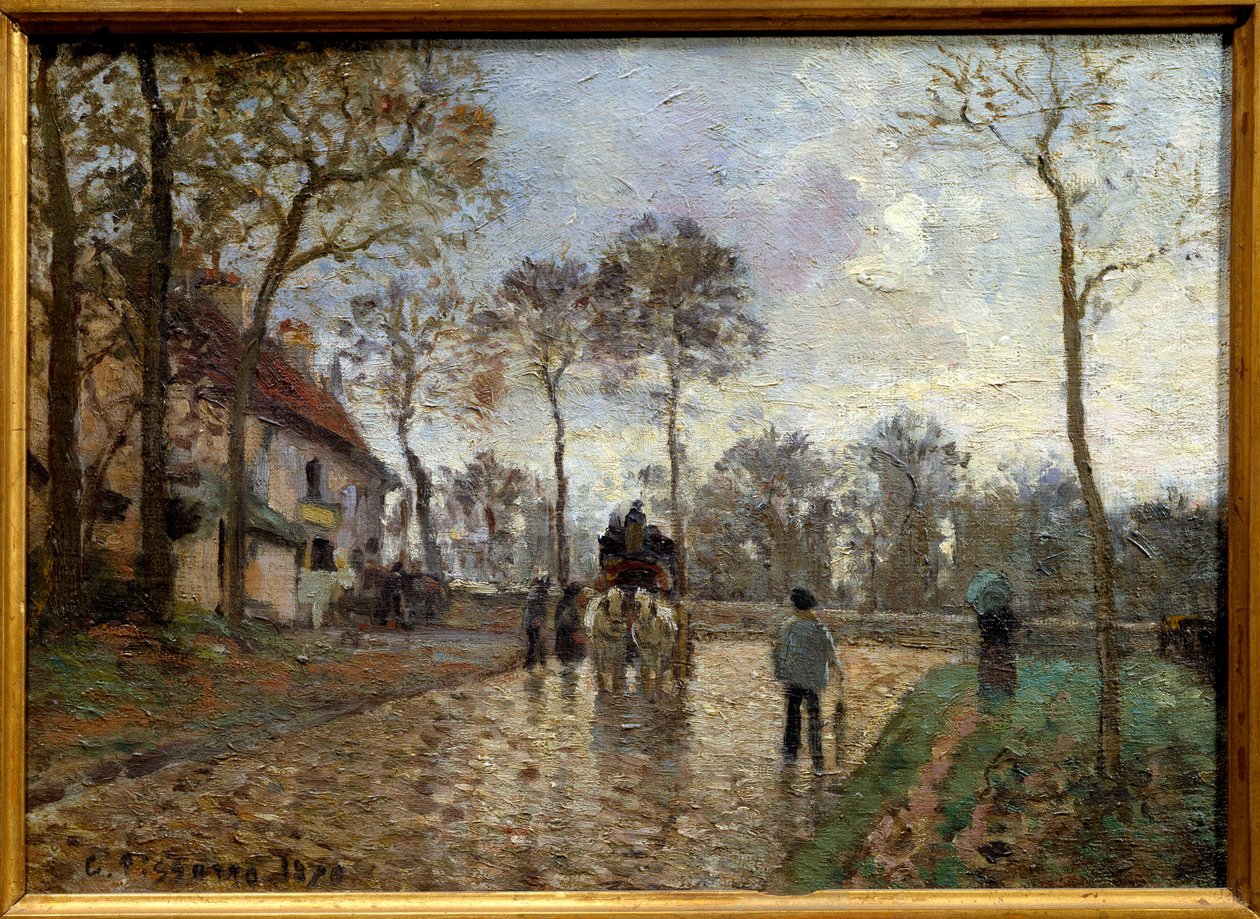 Kočár, Louveciennes od Camille Jacob Pissarro