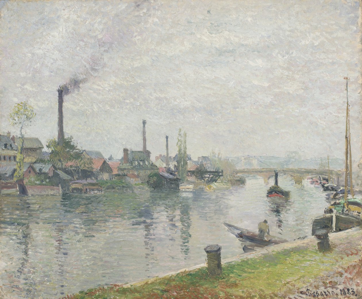 LIIle Lacroix à Rouen, 1883 od Camille Jacob Pissarro