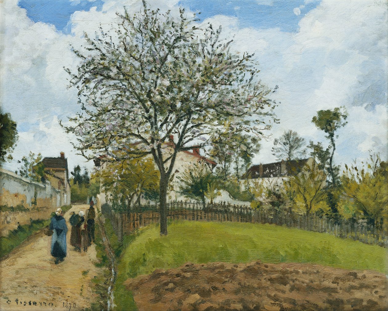 Krajina v Louveciennes; Krajina v Louveciennes, 1870 od Camille Jacob Pissarro