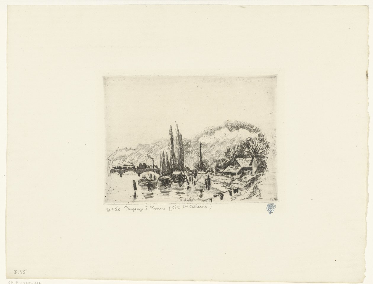 Krajina poblíž Rouen Paysage à Rouen (Côte ste Catherine) (název na objektu) od Camille Jacob Pissarro