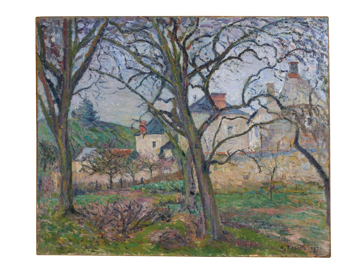 Zahrada Maubuisson, při pohledu na pobřeží Saint-Denis, Pontoise, 1876 od Camille Jacob Pissarro