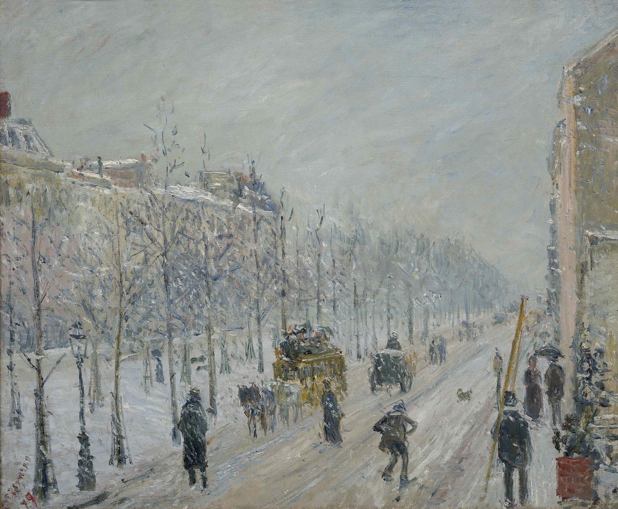 Les Boulevards, extérieurs, effet de neige, 1879. od Camille Jacob Pissarro