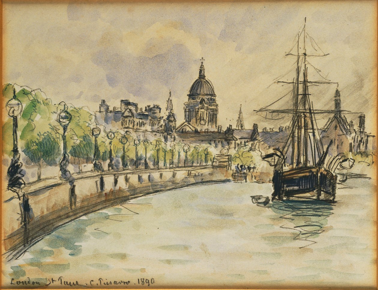 Londýn, katedrála svatého Pavla, 1890 od Camille Jacob Pissarro