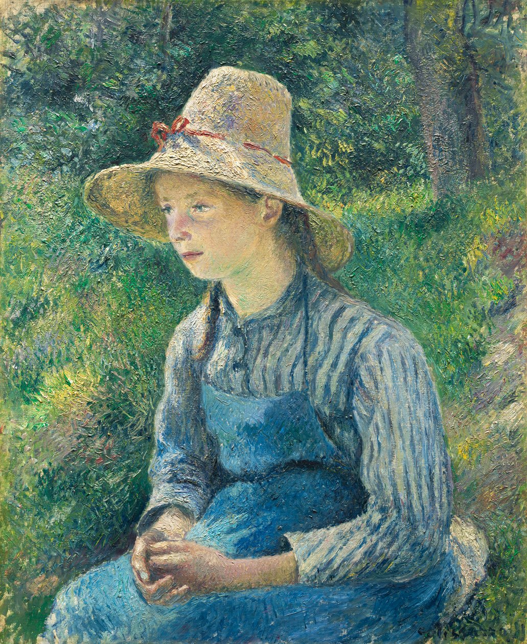 Selka se slaměným kloboukem, 1881 od Camille Jacob Pissarro