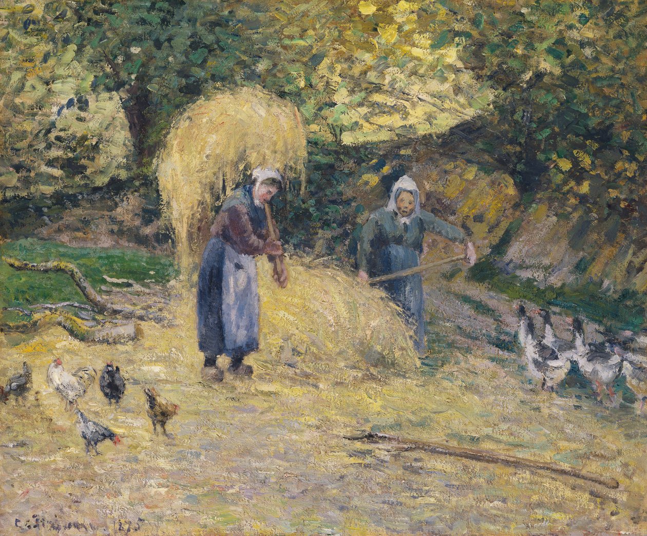 Rolníci Heaving Straw, Montfoucault, 1875 od Camille Jacob Pissarro
