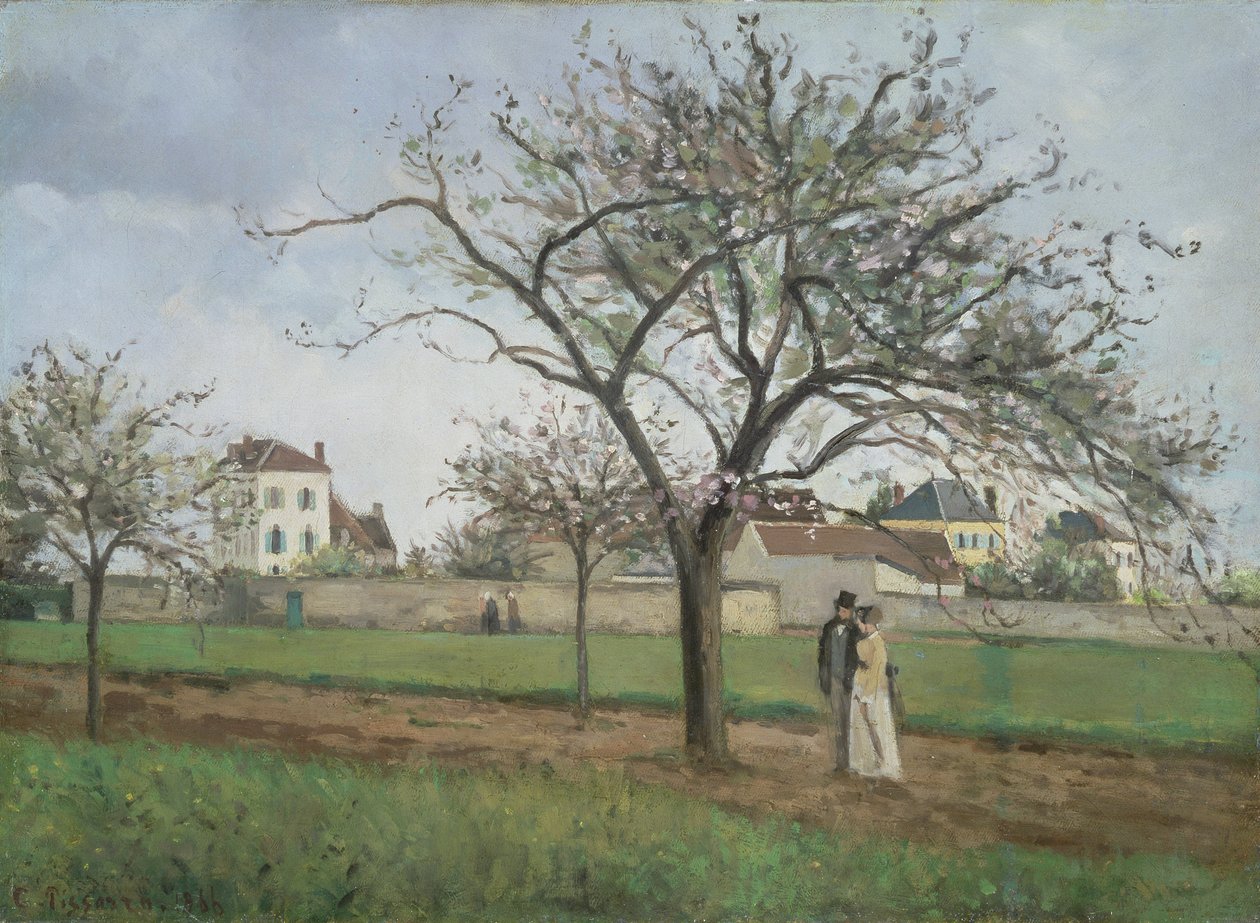 Dům Pere Galliena v Pontoise, 1866 od Camille Jacob Pissarro