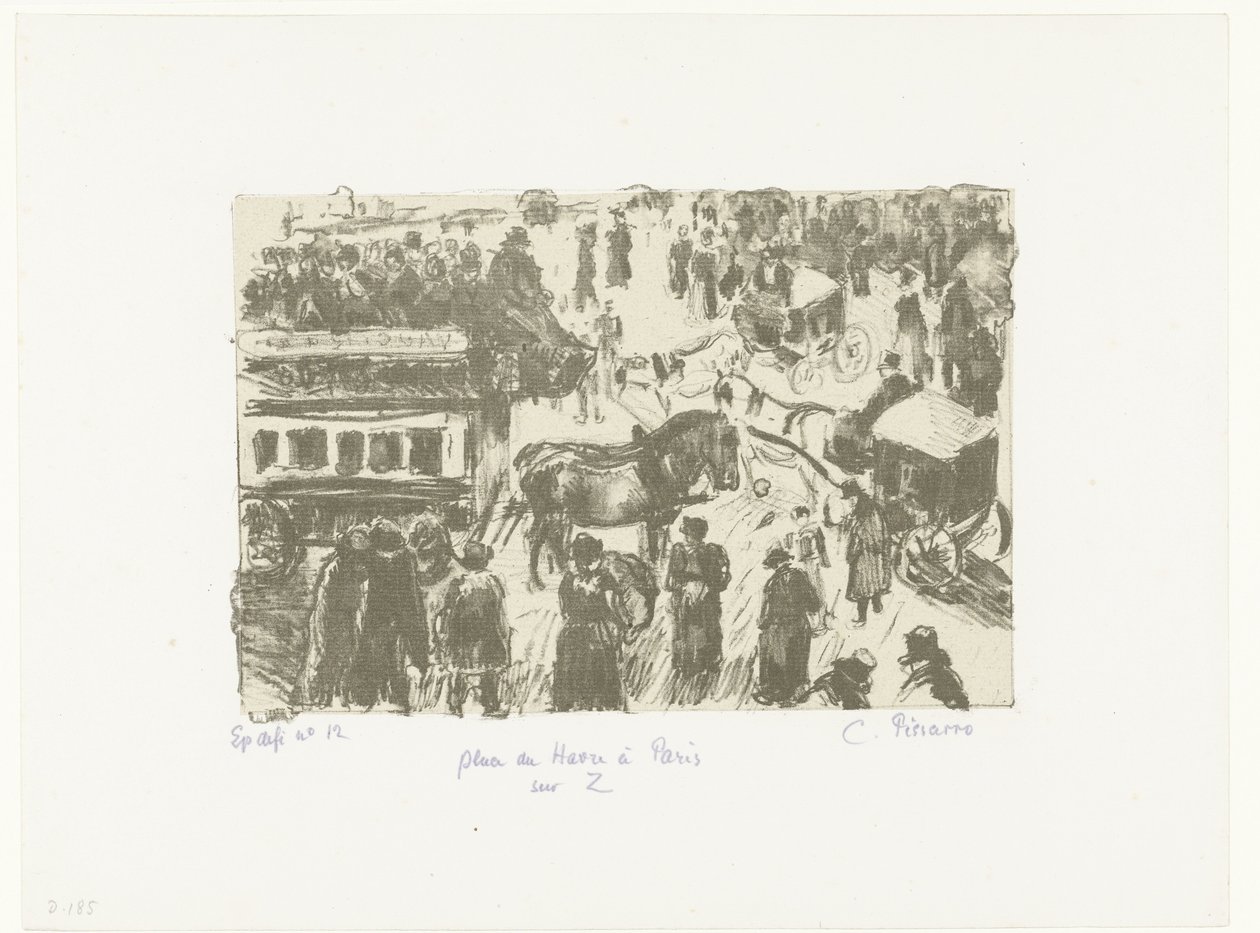 Place du Havre Place du Havre v Paříži na Z (název na objektu) od Camille Jacob Pissarro