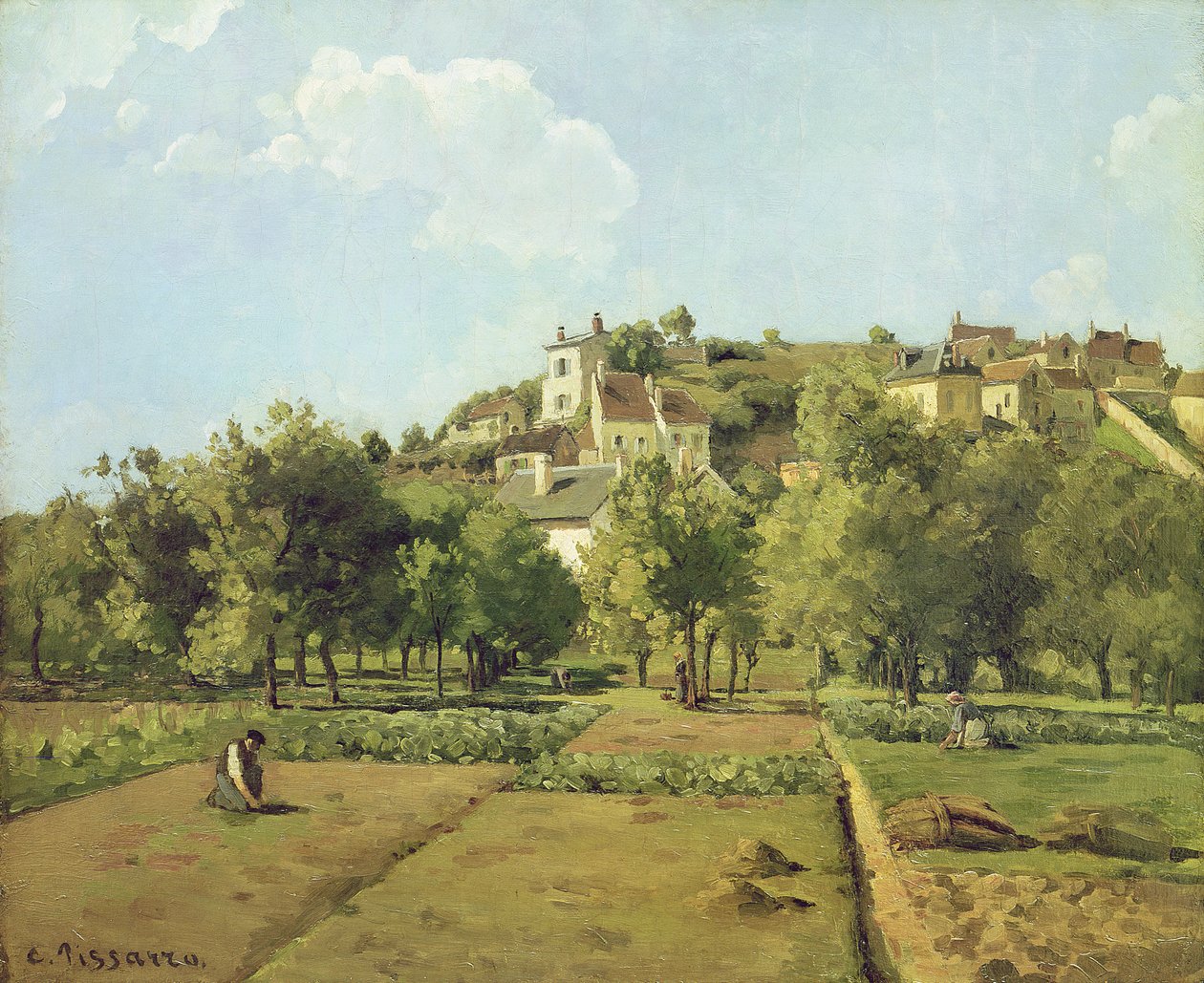Pontoise nebo The Gardens of the Hermitage, Pontoise, 1867 od Camille Jacob Pissarro
