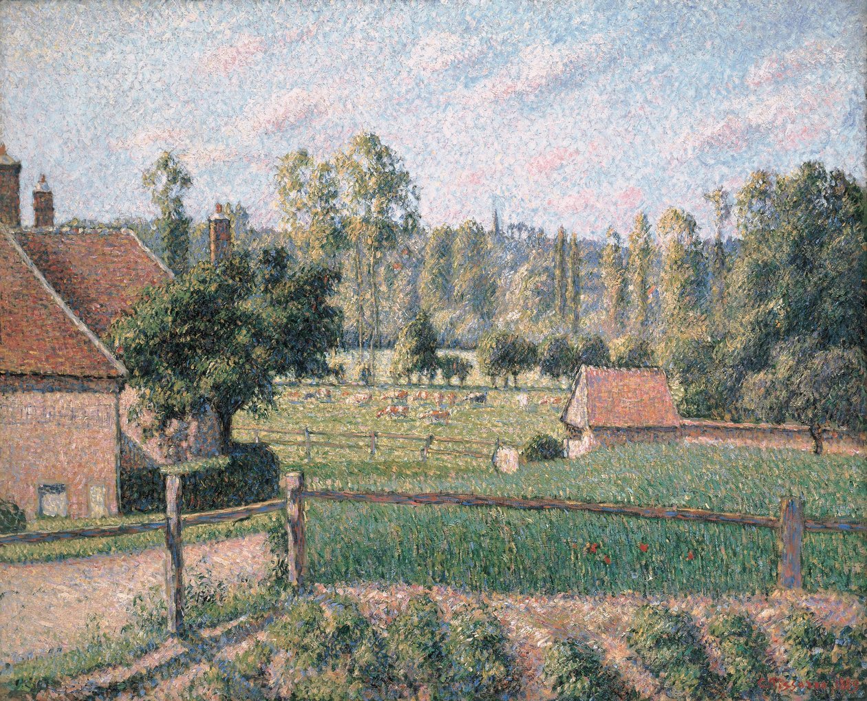 Prairie v Eragny, 1889 od Camille Jacob Pissarro