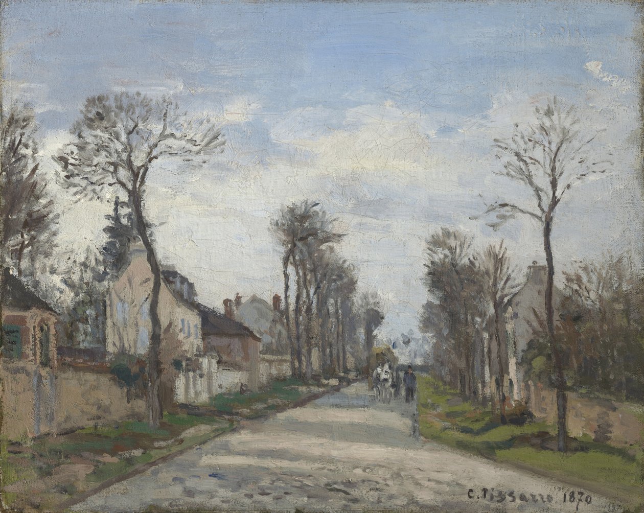 Cesta do Versailles, Louveciennes, 1870 od Camille Jacob Pissarro