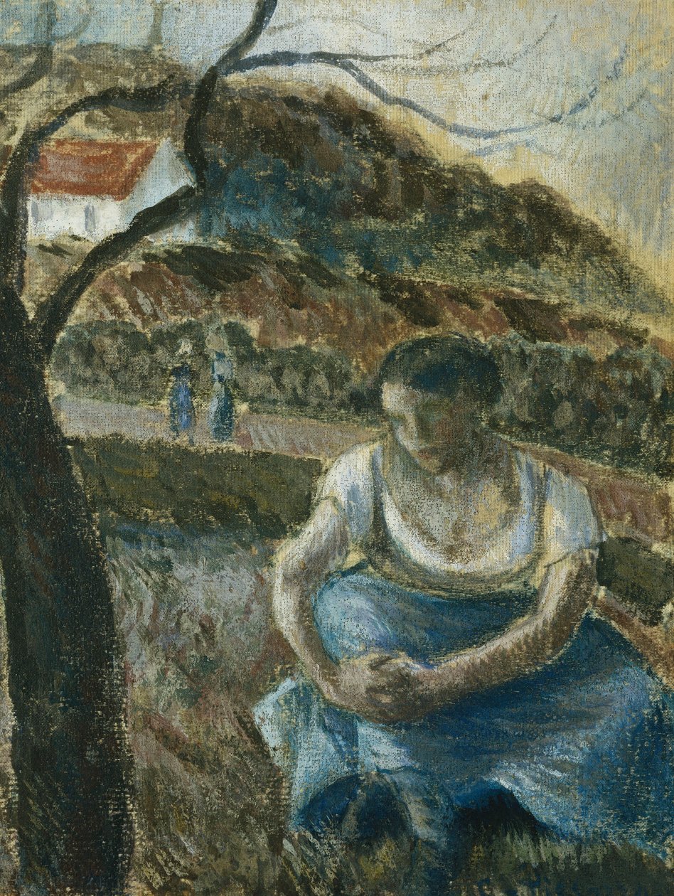 Sedící rolník; Sedící rolnice, kolem roku 1880 od Camille Jacob Pissarro
