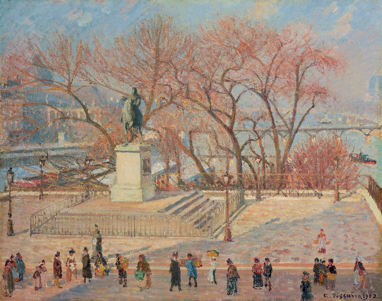 Socha Jindřicha IV., Ráno, Slunce; Socha d"Henri IV, matin, soleil, 1902 od Camille Jacob Pissarro
