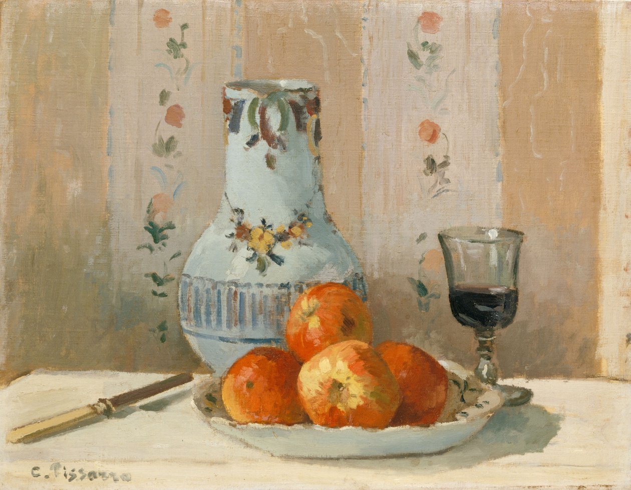 Zátiší s jablky a džbánem, 1872 od Camille Jacob Pissarro