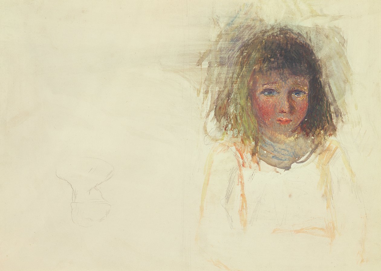 The Artists Son Georges, cca 1880 (wc a grafit na těžkém tkaném papíře) od Camille Jacob Pissarro