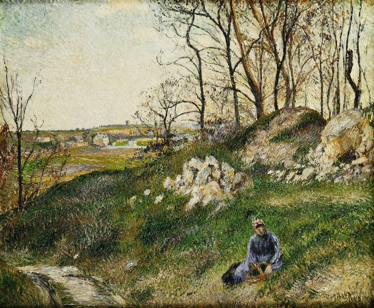 Sběrači zelí, Pontoise; Kapustové lomy, Pontoise, 1882 od Camille Jacob Pissarro