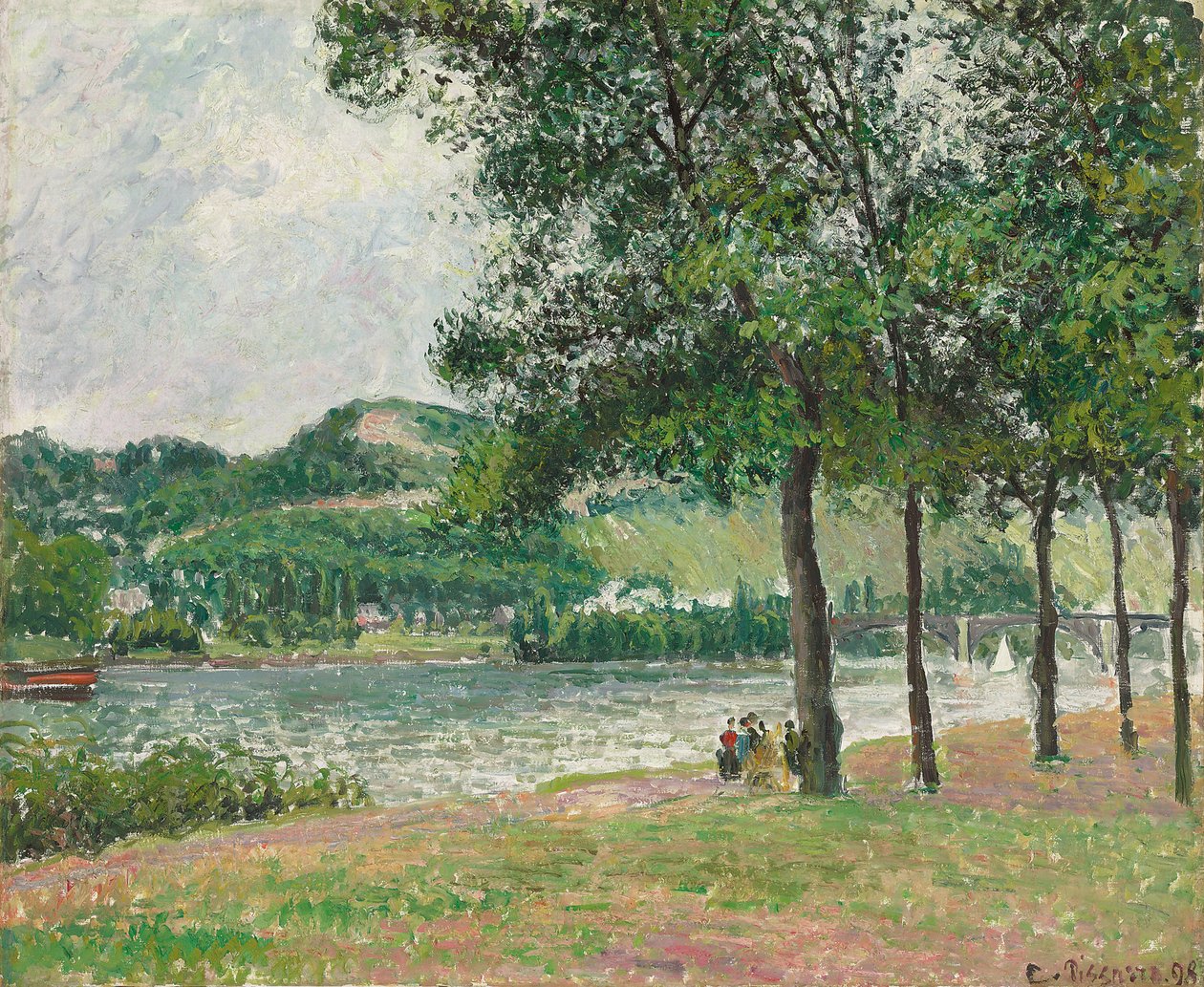 Cours-la-Reine v Rouen, zataženo; Cours-la-Reine v Rouen, Gray Weather, 1898 od Camille Jacob Pissarro