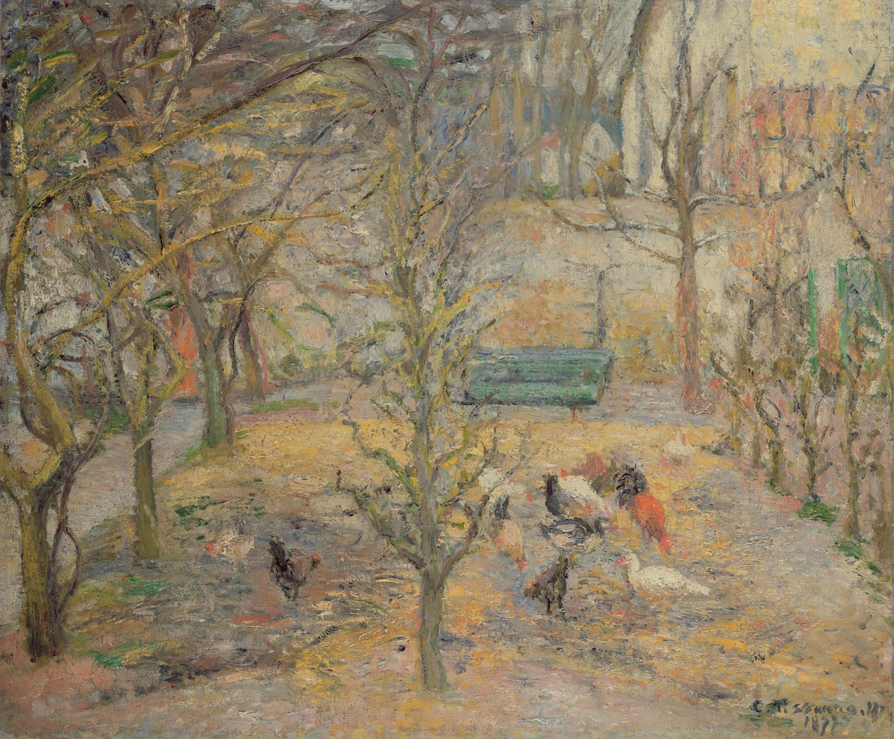 Hospodářský dvůr, 1877 od Camille Jacob Pissarro