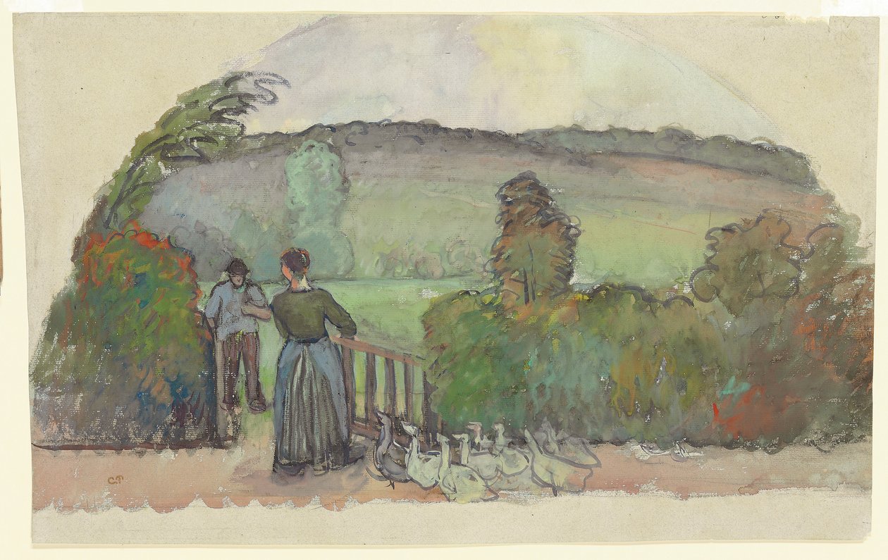 Husí dívka, kolem roku 1895 od Camille Jacob Pissarro
